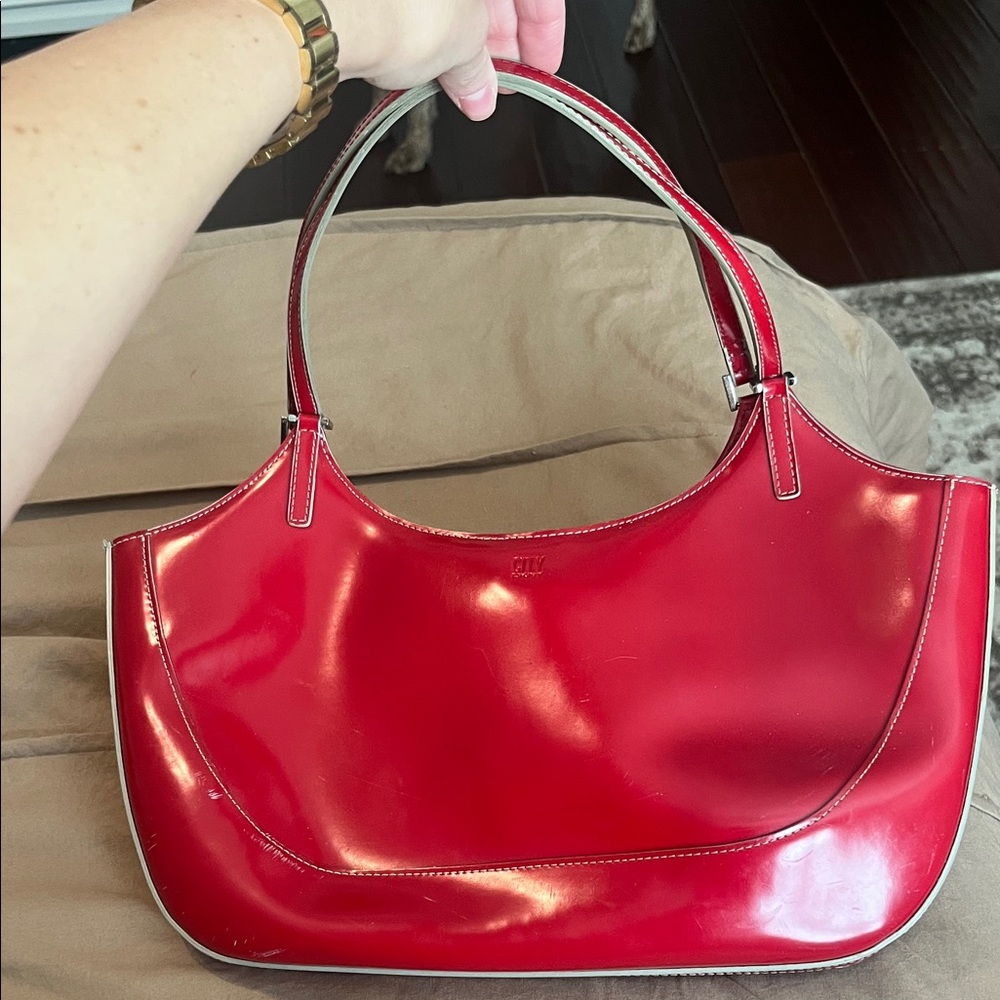 DKNY Glossy Red Shoulder Bag